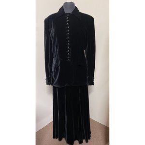 Zelda Designer Long Black Skirt & Jacket Set Victorian Gothic Size S/M